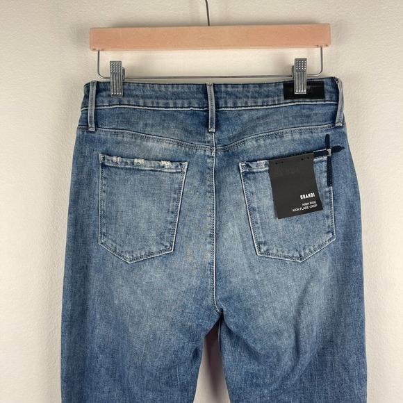 RtA Brand Brandi High Rise Kick Flare Crop Jeans Medium Blue Wash Womens 28 NEW - Picture 8 of 13